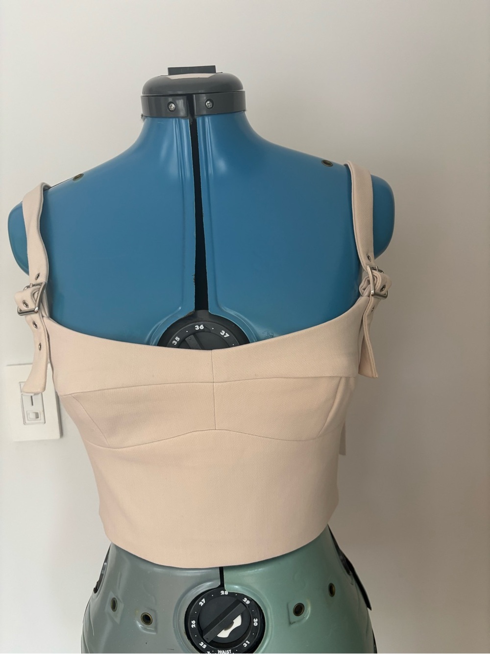 Amanda Uprichard Blythe Bone Bustier Corset Buckle Strap Crop Top S NWT
